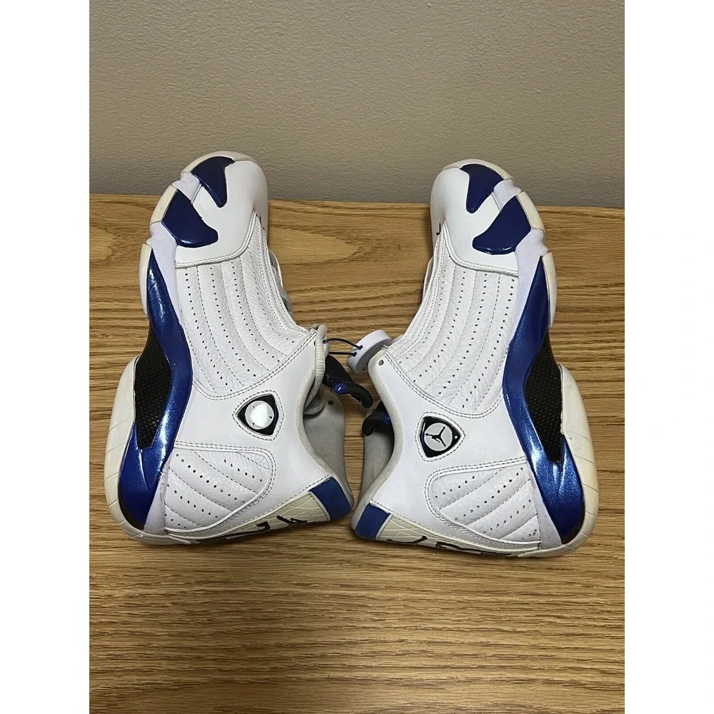 Nike Air Jordan 14 White‎ Hyper Royal Blue size 9 487471-104 OG XIV Retro Shoes